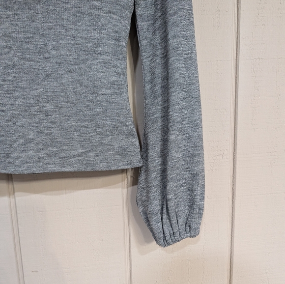 Lovers‎ + Friends Blakely Grey Balloon Sleeve Sweater Milkmaid Coquette Dainty - Picture 7 of 11